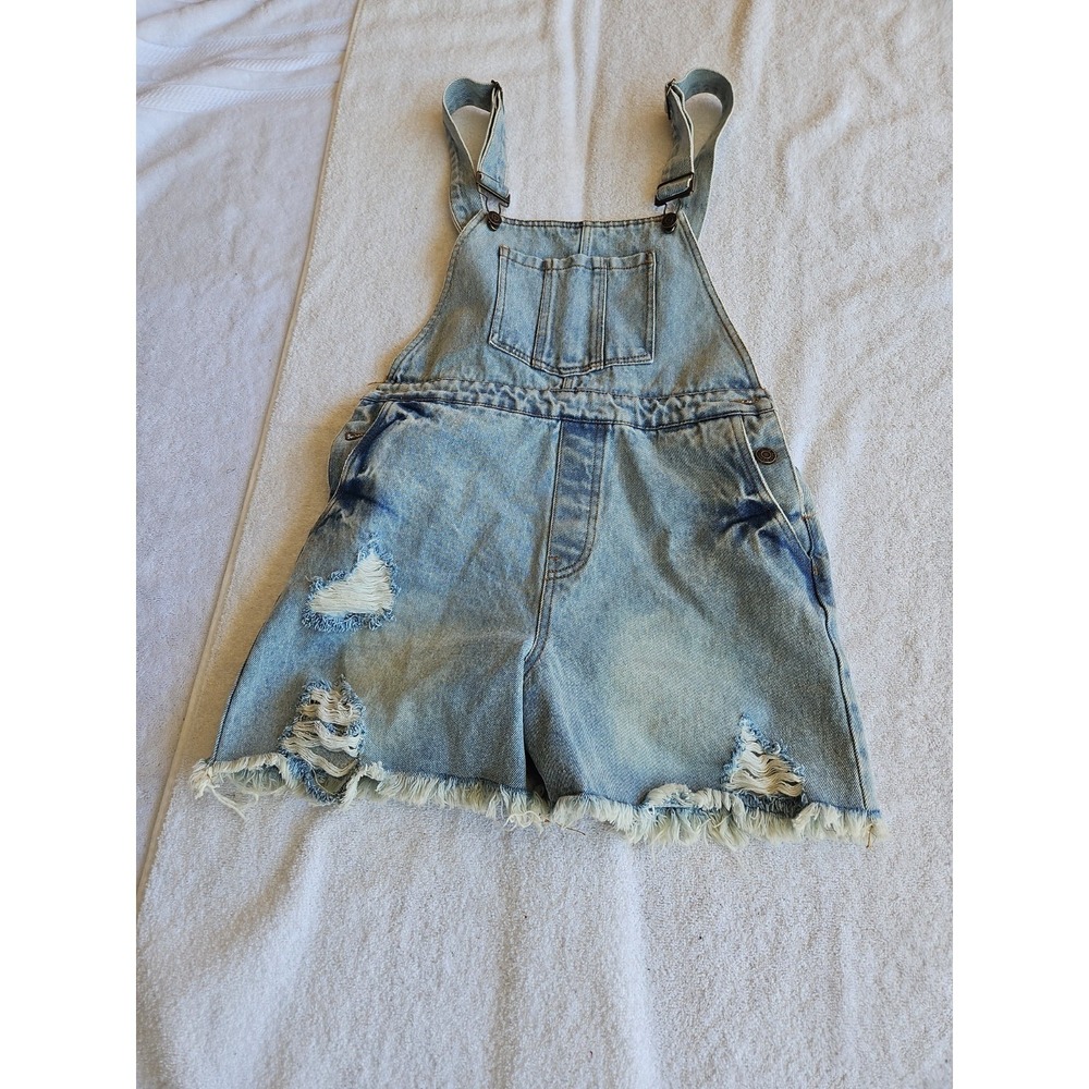 Womens Vintage Gap Bib Overall Shorts Distressed Small
